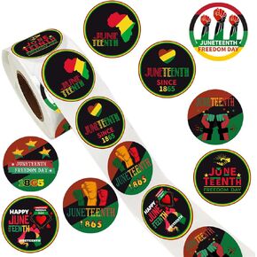 500PCS Juneteenth Party Stickers - Black Freendom Day Gifts - African Afro American Festival Party Favors and Supplies Independence Day June 19th 1865 Paper Stickers