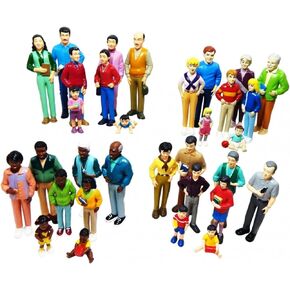 Cre8tive Minds Multi-Ethnic Pretend Play Family Set - 32 Pieces