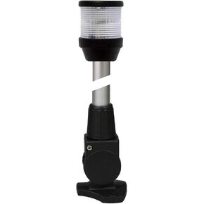 HELLA 995002031 '2010 Series' White 12V DC 2 NM All-Round Anchor Light with 20" Black Fold Down Pole Mount Base