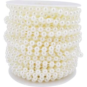 INSPIRELLE 10MM Ivory Faux Pearl Beads 6M Garland Pearl Bead Roll Strand for Wedding Party Decoration