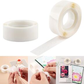 600PCS Point Dots Balloon Glue Removable Adhesive Point Tape, 2Rolls Double Sided Dots Stickers for Craft Wedding Decoration,Ultra Thin Adhesive Dots,Permanent Sticky DIY Craft Dots 1/8in (3mm)