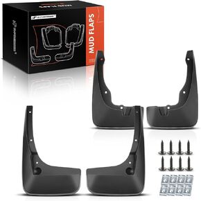 A-Premium Set of 4PCS Mud Flaps Splash Guards Mudguards Mudflaps with Hardware Accessories Compatible with Toyota Prius, 2004-2009, Hatchback, 1.5L, Black, Front and Rear (Driver & Passenger Sides)