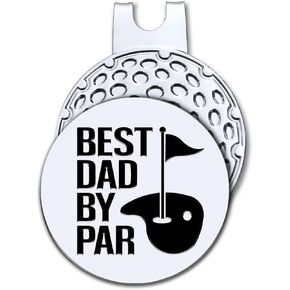 Best Dad by Par Golf Ball Marker with Magnetic Hat Clip, Funny Golf Accessories and Golf Gifts for Men Dad Grandpa, Birthday for Golf Fan Golfer Golf Lovers (GM034)