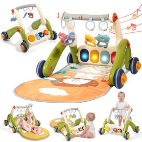 Baby Play Gym Baby Mat,Baby Kick Play Piano Activity Center with Lights,Baby Learing Walker Tummy Time Mat Toys Gift for Newborn 0-6 12 Months Baby Boys Girls Toddlers.Green