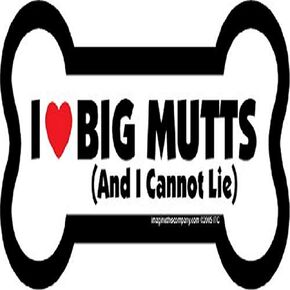 4-Inch by 6-Inch Car Magnet Big Bone, I Love Big Mutts