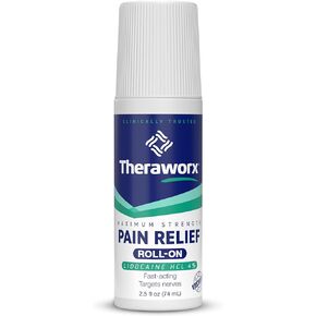 Theraworx Maximum Strength Pain Relief Roll-On with Lidocaine, Fast-Acting - 2.5 Oz - 1 Count