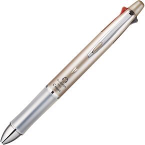 PILOT Dr. Grip 4+1, 4 Color 0.7 mm Ballpoint Multi Pen and 0.5 mm Pencil - Champagne Gold Body