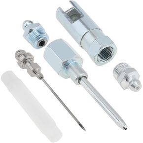 3-Piece Greaser Adapter Set High Pressure Grease Gun Coupler 90 Degree Grease Needle Nozzles Grease Injector Needle Tip