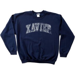 NCAA Xavier Musketeers 50/50 Blended 8-Ounce Vintage Arch Crewneck Sweatshirt