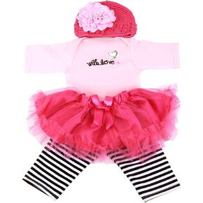Reborn Baby Dolls Clothes Baby Girl Clothing Tutu Skirt Outfit Sets for 20- 23 Inch Reborn Doll Accessories
