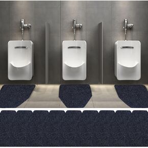 Urinal Mats for Men Bathroom 12 Pack Washable Bulk Rubber Urinal Floor Mats for Toilet Commercial, Non-Slip Disposable Urinal Pads for Mens Room, 17.5" x 20.5", Black