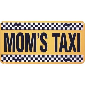لوحة ترخيص معدنية من Mom's Taxi مقاس 6 × 12