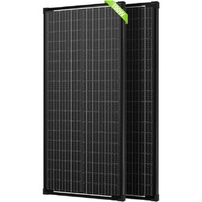 100 Watt Solar Panel 2Pcs 12V/24V High-Efficiency Monocrystalline Solar Panel, 12BB Solar Cells, for Home RV Marine Farm Battery and Other Off-Grid Applications