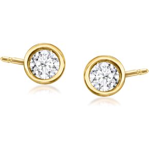 Ross-Simons 0.15 ct. t.w. Bezel-Set Lab-Grown Diamond Stud Earrings in 18kt Gold Over Sterling
