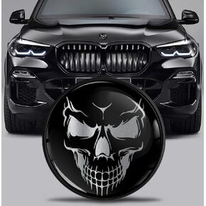 SkinoEu Compatible with BMW Emblem 51767288752 Front Hood Rear Trunk Roundel Tuning Badge 82mm 1 Series 2 Series 3 Series 4 Series 5 Series 7 Series 8 Series X1 X2 X3 X4 X5 X6 X7 Skull EX 2