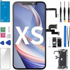 for iPhone Xs Screen Replacement with Ear Speaker Proximity Sensor Earpiece 5.8" 3D Touch LCD Display Digitizer Full Assembly Fix Front Glass Protector Repair Tool Kit A1920 A2097 A2098 A2100