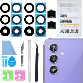 2PCS Galaxy A54 Back Rear Camera Lens Glass Replacement, ASDAWN Back Lens Glass for Samsung Galaxy A54 6.4 inches All Carriers with Free Lens Film + Installation Manual + Repair Tool Set