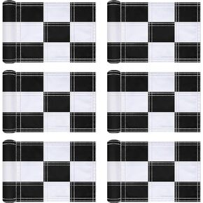 6 Pack Checkered Golf Flags 8 x 6 inch Portable Golf Target Flag 420D Nylon Training Target Flag with Tube Inserted Mini Practice Putting Green Flags for Garden Yard Indoor Outdoor