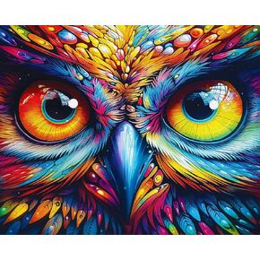 Springbok Look of The Wild 1000 Piece Jigsaw Puzzle for Adults - Vivid Fantasy Owl Face by Artist Michael Warn - Finished Size of 30" x 24"