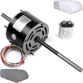 RV Air Conditioner Motor with Capacitor, Direct Replacement for Coleman Mach RV AC Fan Motor, Replaces Fasco D1092, 1/3 HP, 115 Volts, 1675 RPM, 5-Year Warranty