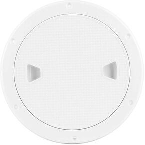 9.84In White Circular Non Slip Inspection Hatch W/Detachable Cover Anti Boat Deck Plate Replacement Tempress Boat Hatch