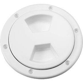 X AUTOHAUX 4 Inch Boat Inspection Deck Plate Hatch Marine Round Inspection Hatch Deck Plate with Detachable Cover Water Tight for Outdoor Installations White