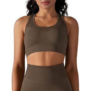 حمالة صدر رياضية للنساء من Orolay بدون خياطة حمالة صدر لليوجا بدون سلك وظهر متسابق للتمرين في صالة الألعاب الرياضية مع وسادات قابلة للإزالة in Kuwait