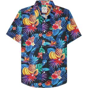 Dubinik® Hawaiian Shirt for Men Tropical Beach Shirt Mens Short Sleeve Button Down Shirts Aloha Shirt Print Casual Cool
