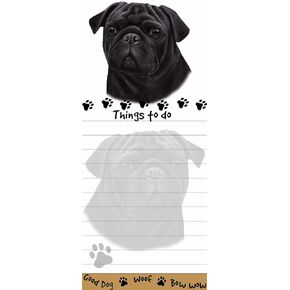 Pug “Magnetic List Pads" Uniquely Shaped Sticky Notepad Measures 8.5 by 3.5 Inches