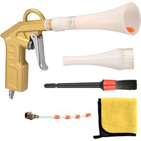 Air Blow Gun Car Detailing Interior Car Cleaning Gun Car Dryer Air Blower for Car Detailing Air Gun Car Dust Cleaner Air Compressor Blower Gun with Nozzle and Auto Detailing Dusting Brush