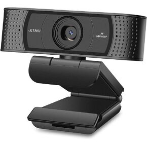 Webcam with Microphone-Computer Camera with Privacy Shutter for PC/Mac/Laptop/MacBook,USB 1080P Webcam Plug and Play,Low-Light Correction and Autofocus