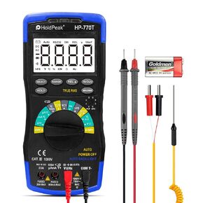 HOLDPEAK Digital Multimeter 6000 Counts Auto-Ranging Analyzer TRMS Volt Meter Ohmmeter hFE Tester with NCV AC/DC Voltage Current Meter, Cap, Temp, Data Hold, Diode Test, LED Backlit, HP-770T in Kuwait