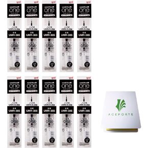 uni-ball one (F) 0.38mm Black Ink 10 Refills (UMR38S.24), Can be Clearly Written Gel Ink with Sticky Notes