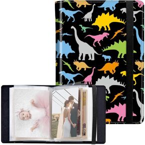Photo Album 4x6 Photos - 120 Photos PU Leather Cover with Strong Elastic Band, Small Photo Pictures Album Birthday Christmas Photo Albums Family Wedding, Aesthetic Snake Moon Phase