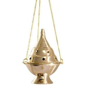 Vrinda? Brass Hanging Censer/charcoal Incense Burner - 6'' High