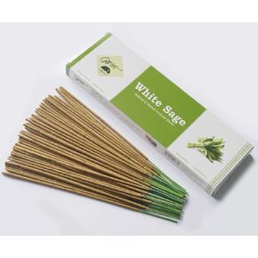 Giftbrit Whie Sage Natural & Herbal Incense Sticks 100 Sticks with Incense Holder for Meditation, Yoga, Church, Relaxation, Healing and Positivity