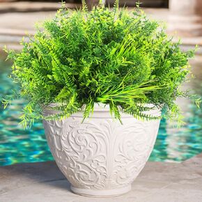 16 حزمة من النباتات الصناعية الصناعية لتزيين الربيع في الهواء الطلق ومقاومة للأشعة فوق البنفسجية ونباتات شجيرة خضراء بلاستيكية زائفة للاستخدام الخارجي في المنزل وزراعة الشرفة ونافذة الفناء (مزيج) in Kuwait