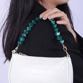 Acrylic Bag Straps Chain Purse Bag Short Handle Replacement Chain Straps Green for Women's Handbags