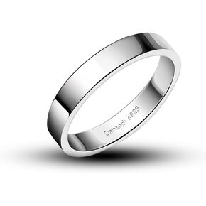 H&Beautimer Minimalist 925 Sterling Silver Ring High polishing Dome 3.5MM Ring For Women & Men -Fit Wedding Jewelry Gift Size 3-13 Suitable for all ages