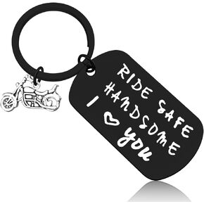 Biker Gift Biker Keychain Ride Safe Gift Valentine's Day Gift for Boyfriend Husband from Girlfriend Wife Motorcycle Keychain New Driver Gift Christmas Anniversary Birthday Gift for Biker Couple