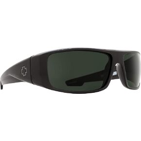 Spy Optic Logan 670939038863 Wrap Sunglasses, 60 mm (Black/Happy Gray/Green)
