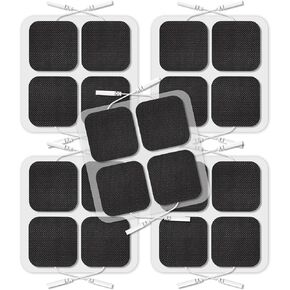 TENS Unit Replacement Pads, 2x2"20 Pcs Reusable Self-Adhesive TENS Unit Electrodes Pads, NURSAL Latex Free TENS Pads Replacement Compatible with AUVON, TENS 7000 Muscle Stimultaion Machine (Black)