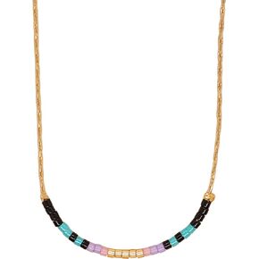 Gold Dainty Beaded Choker Necklaces for Women Teen Girls, Simple Handmade Layered Seed Beads Chain Necklace Summer Beach Bohemian Jewelry Gift
