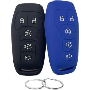 Silicone Rubber Key Fob Cover Compatible with 2013 2014 2015 2016 2017 2018 Ford Explorer Edge F-150 F-250 Super Duty F-350 Super Duty Fusion Lincoln Mustang MKX M3N-A2C31243300