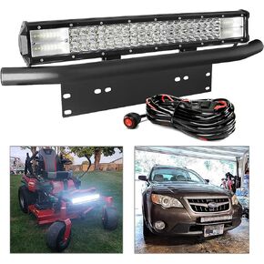 LED Light Bar with Wiring Harness Kit, EBESTauto Compatible for 20 Inch LED Bar Triple Row Spot Flood Combo LED Work Light with Bracket for Off-Road Car ATV SUV Truck Boat Driving Lamp Light in Kuwait