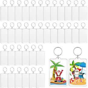 Sublimation Keychain Blanks Acrylic Photo Insert Blank Keychain Fall Thanksgiving Christmas DIY Crafts Gifts