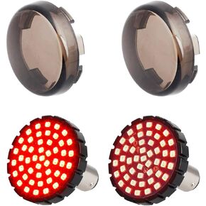 1157 Front Rear LED Turn Signals 2 Inch Bullet Brake Taillights with smoked lens cover for Harley Dyna Road King Sportster 1200 Street Glide Iron 883 FLTRX Road Glide