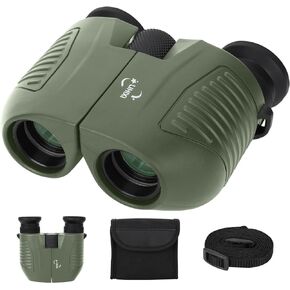 10x25 Binoculars for Kids and Adults, Large View Compact Binoculars and Low Light Vision, Easy Focus Small Binoculars for Bird Watching Outdoor Hiking Sightseeing Concert Hunting Travel (black)