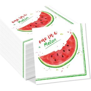 40Pcs Watermelon Party Napkins Summer Sweet Watermelon Paper Napkins Girls 1st Birthday Disposable Lunch Dinner Tableware Baby Shower Party Supplies