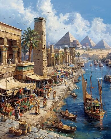 shinefly Paint by Numbers for Adults Beginners Home Acrylic Paint by Numbers Kits for Kids on Canvas 16x20 inch, Ancient Egyptian in Saudi Arabia